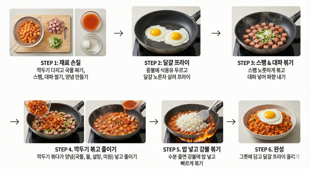 깍두기 볶음밥 조리순서