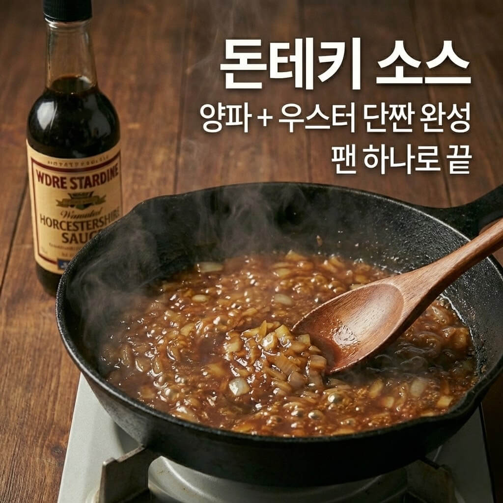 돈테키 조리 순서: 4. 소스 만들기