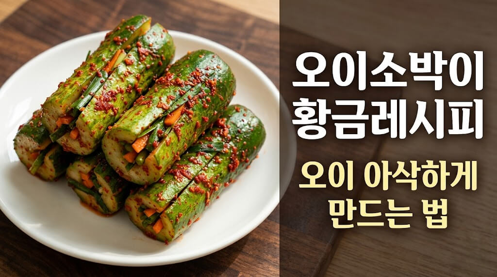 오이소박이 황금레시피로 오이 아삭하게 만드는 법