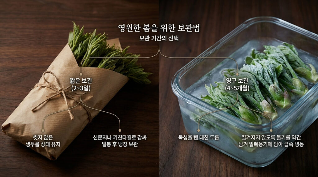 데친 두릅 냉동 보관: 질기지 않게 1년 보관하는 꿀팁